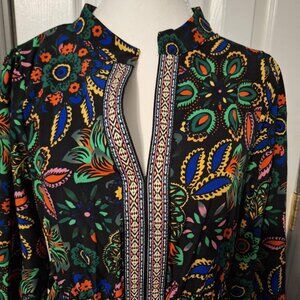 Boho Black/Multi Patterned Silky Maxi Dress